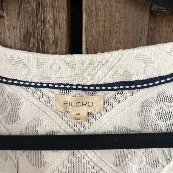 Pilcro by Anthropologie The Aly Puff-Sleeve Sheer Blouse Off White Size LP - Picture 6 of 8